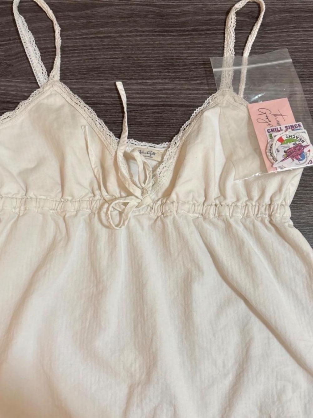 Brandy Melville Cream Lace-Trim Cami
